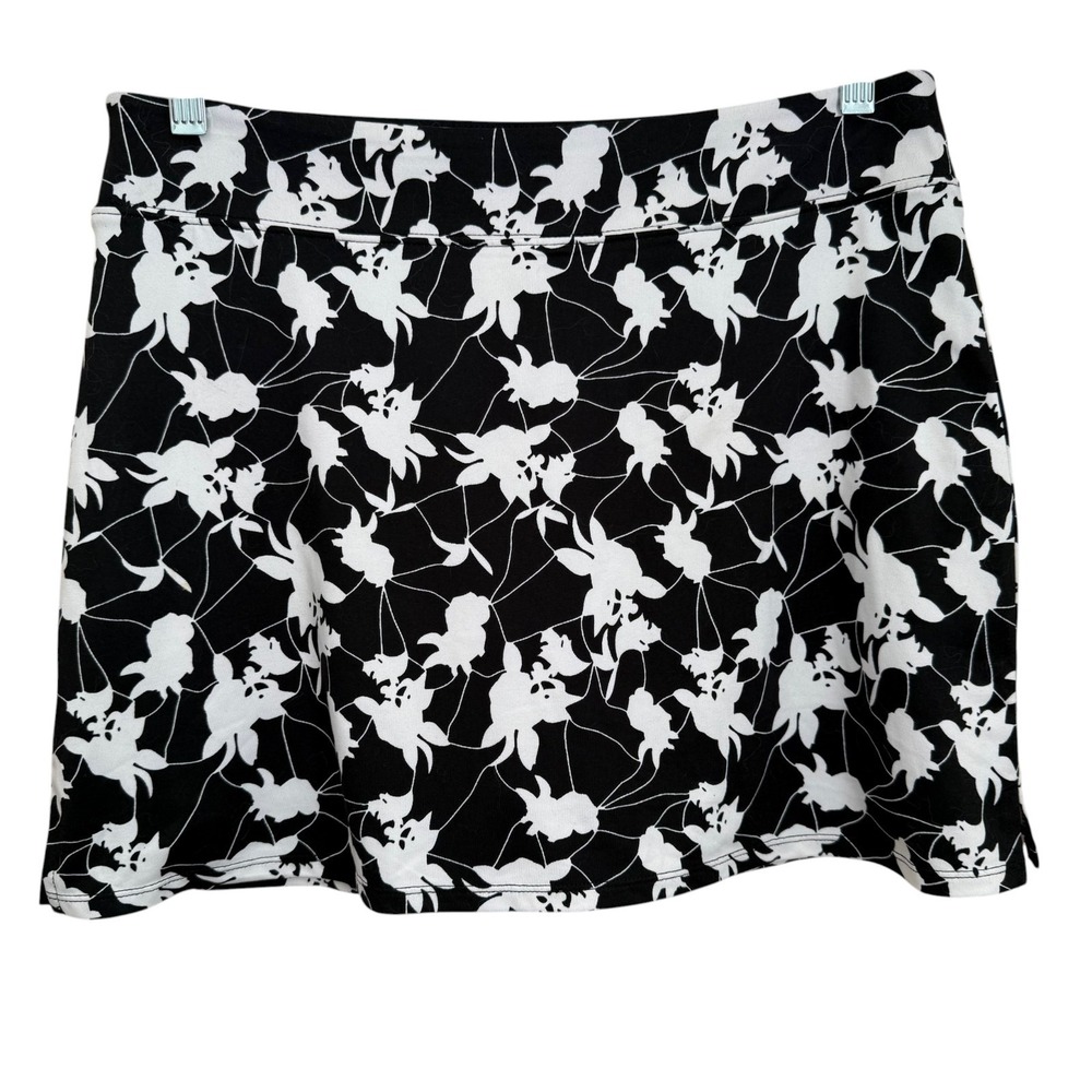 Tranquility Skort Size M Black White Floral Tennis Pickleball Golf Yoga Walking